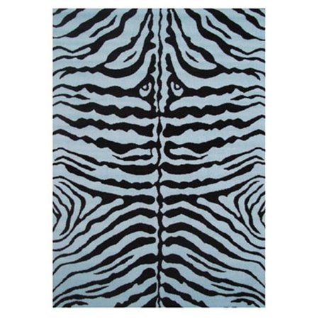 LA RUG, FUN RUGS LA Rug; Fun Rugs FT-188 3958 Fun Time Zebra Skin Accent Rug - Blue FT-188 3958